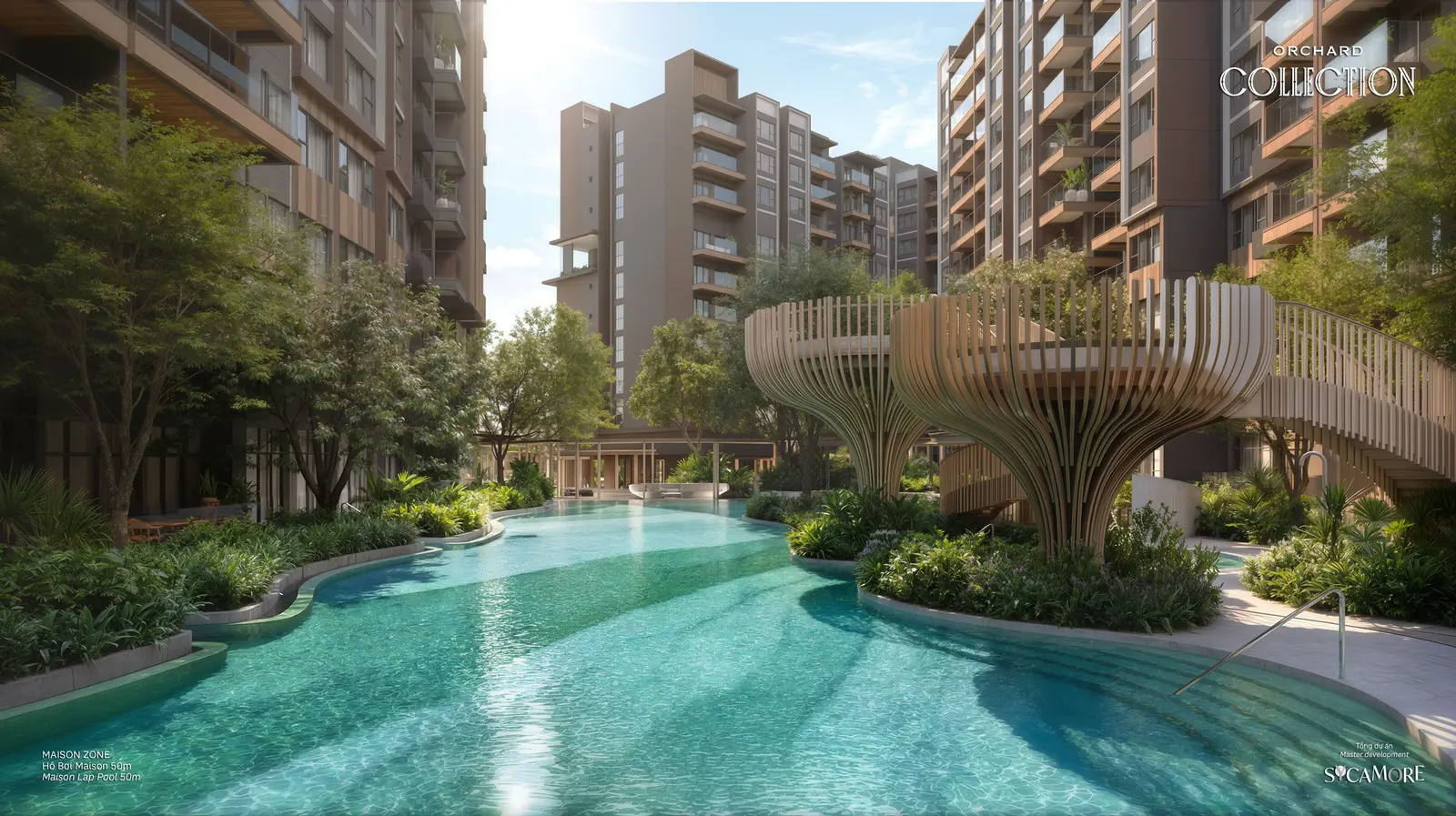 Hồ bơi Maison 50 m với đài vọng cảnh